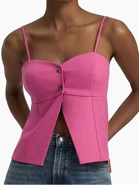 NEW Favorite Daughter The Bea Linen-Blend Tank in Flamingo